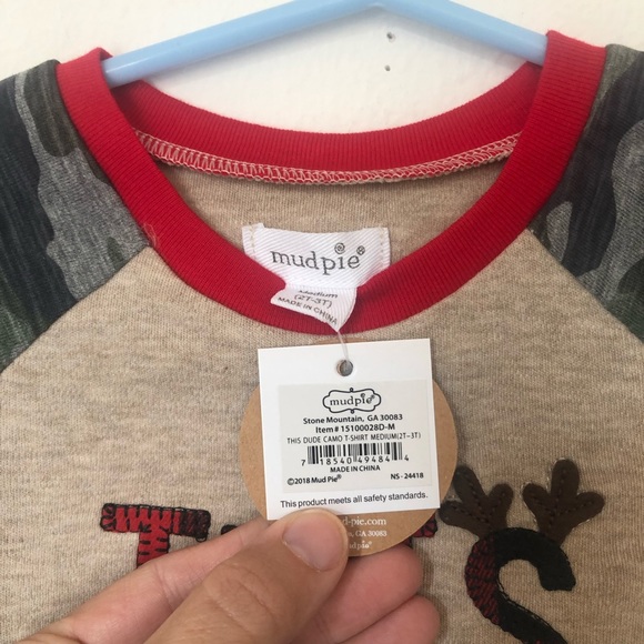 Mud Pie Toddler Boys Camo Christmas Shirt - Picture 5 of 6